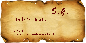 Sivák Gyula névjegykártya