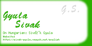 gyula sivak business card